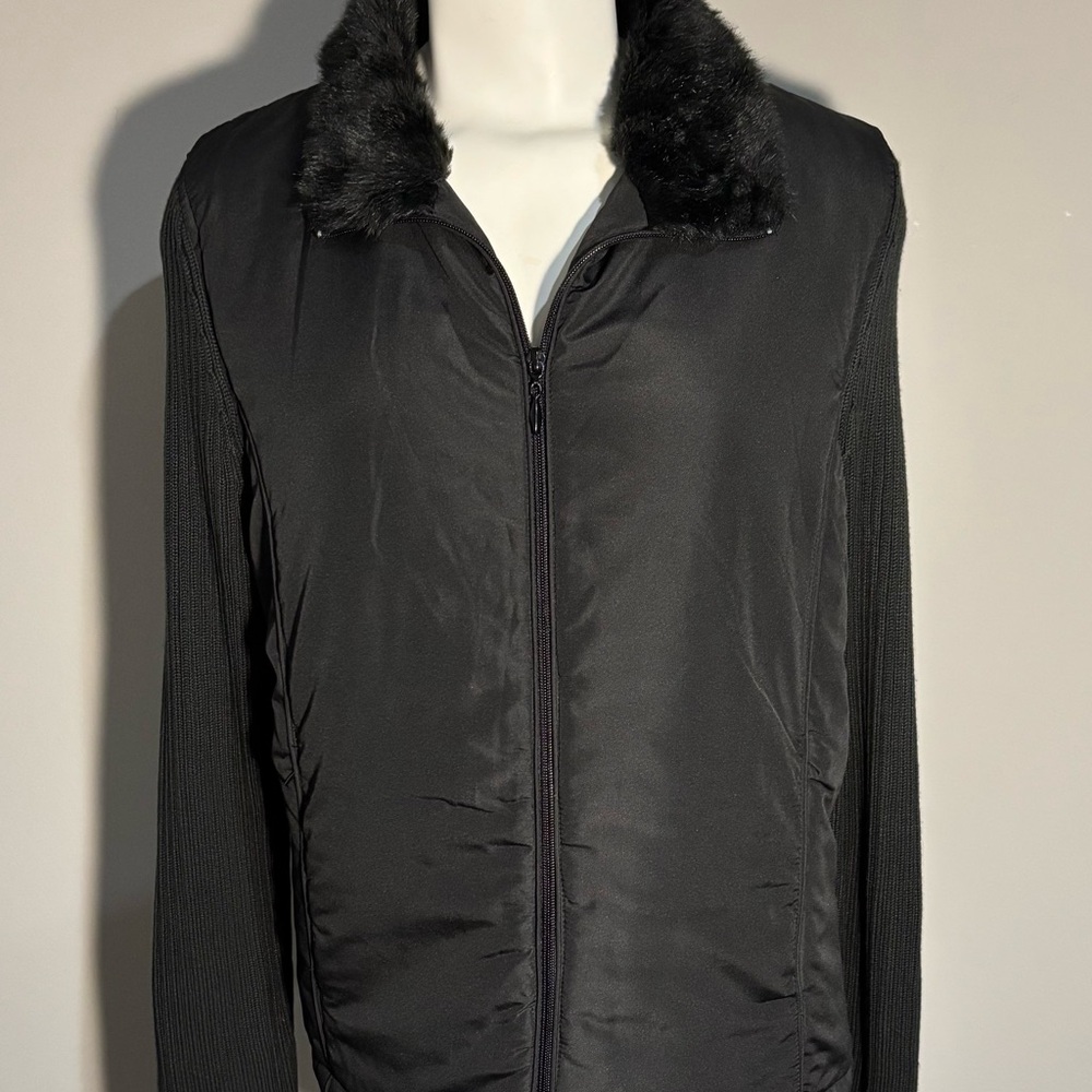 Jane Ashley Women's Large Black Zip Jacket